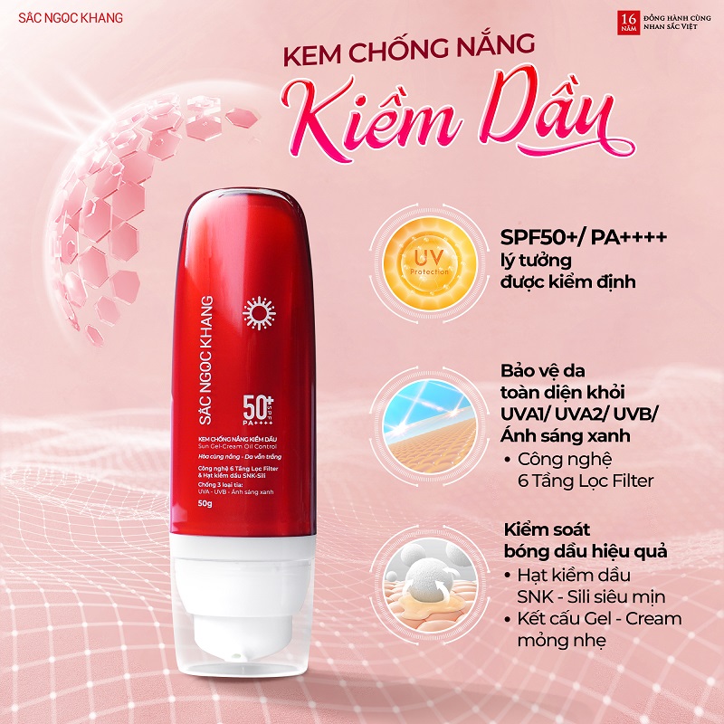 Kem Chống Nắng Kiềm Dầu Sắc Ngọc Khang