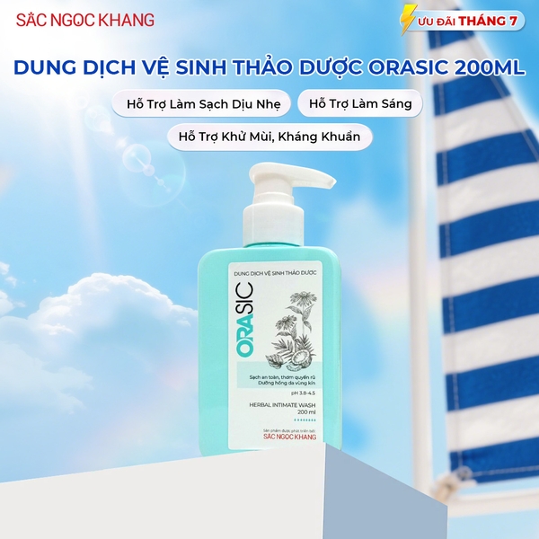 Dung Dịch Vệ Sinh Thảo Dược Orasic Dưỡng Hồng Sắc Ngọc Khang (Herbal Intimate Wash) 200ml