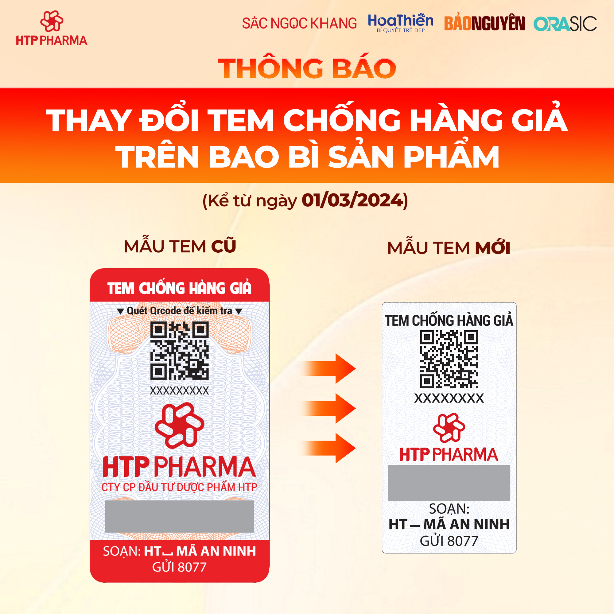 Thay đổi tem chống hàng giả trên bao bì sản phẩm