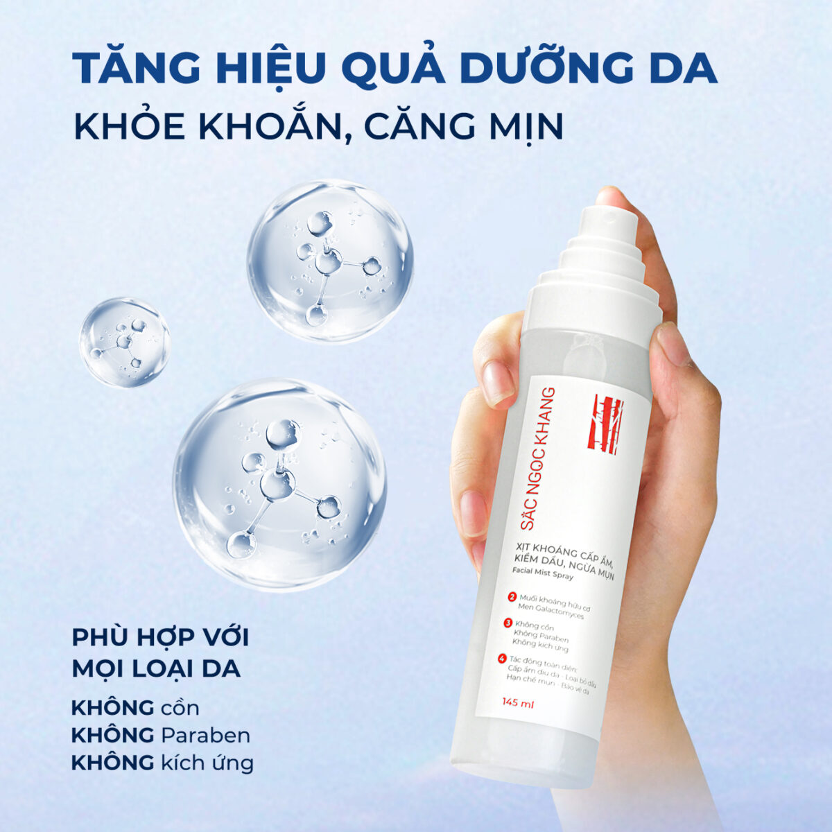 Xịt Khoáng Cấp Ẩm - Kiềm Dầu - Ngừa Mụn Sắc Ngọc Khang - Ảnh 6