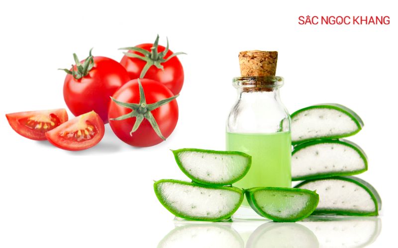cách làm trắng da bằng cà chua và nha đam