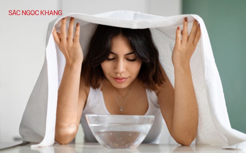 Trị mụn gạo bằng cách xông hơi