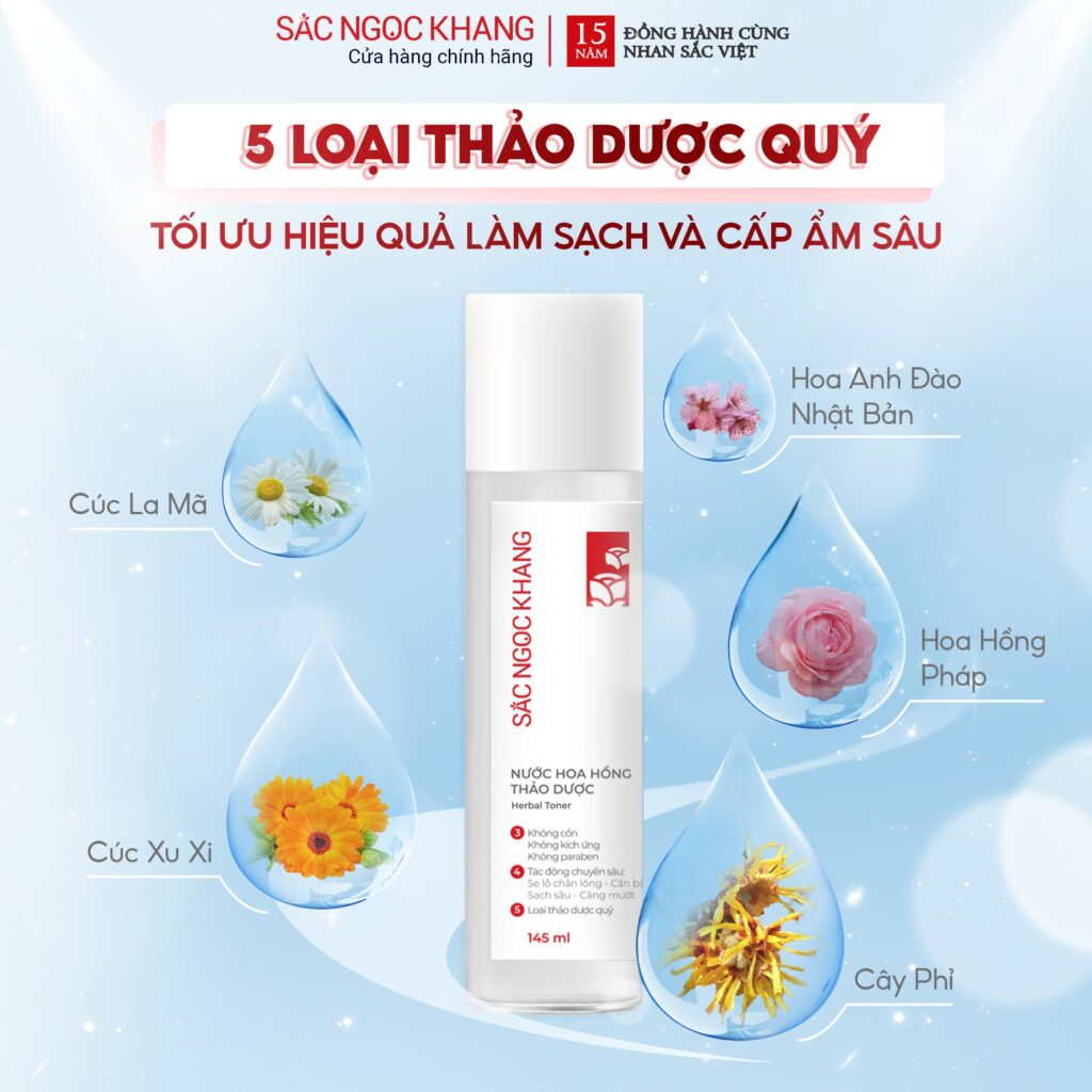 Nước Hoa Hồng Thảo Dược an toàn, lành tính cho mọi loại da