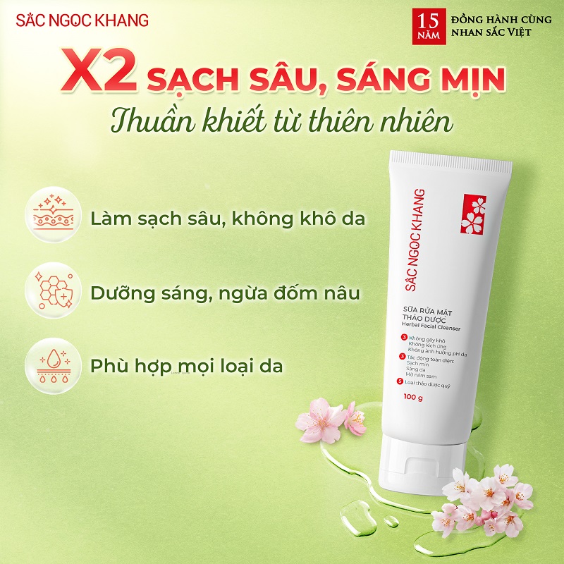 sữa rửa măt thảo dược sắc ngọc khang